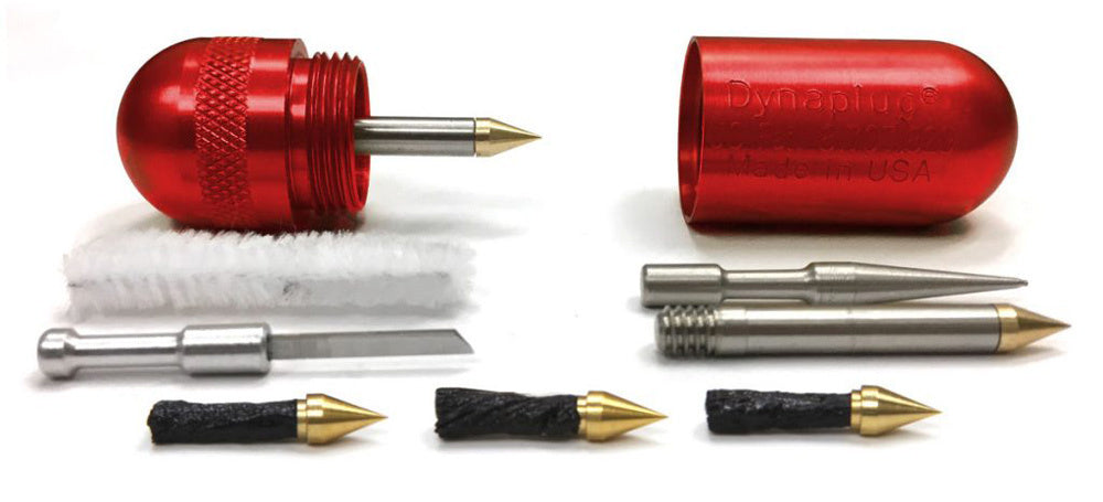 DYNAPLUG Pill Tubeless Bicycle Tire Repair Kit. Custom Anodized Aluminum Red
