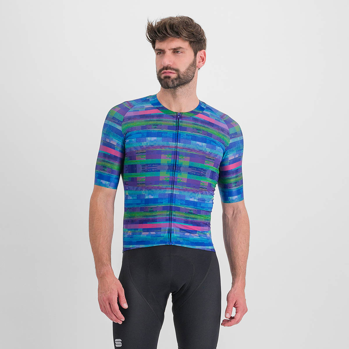 Sportful Glitch Bomber Jersey - Multicolor Blue