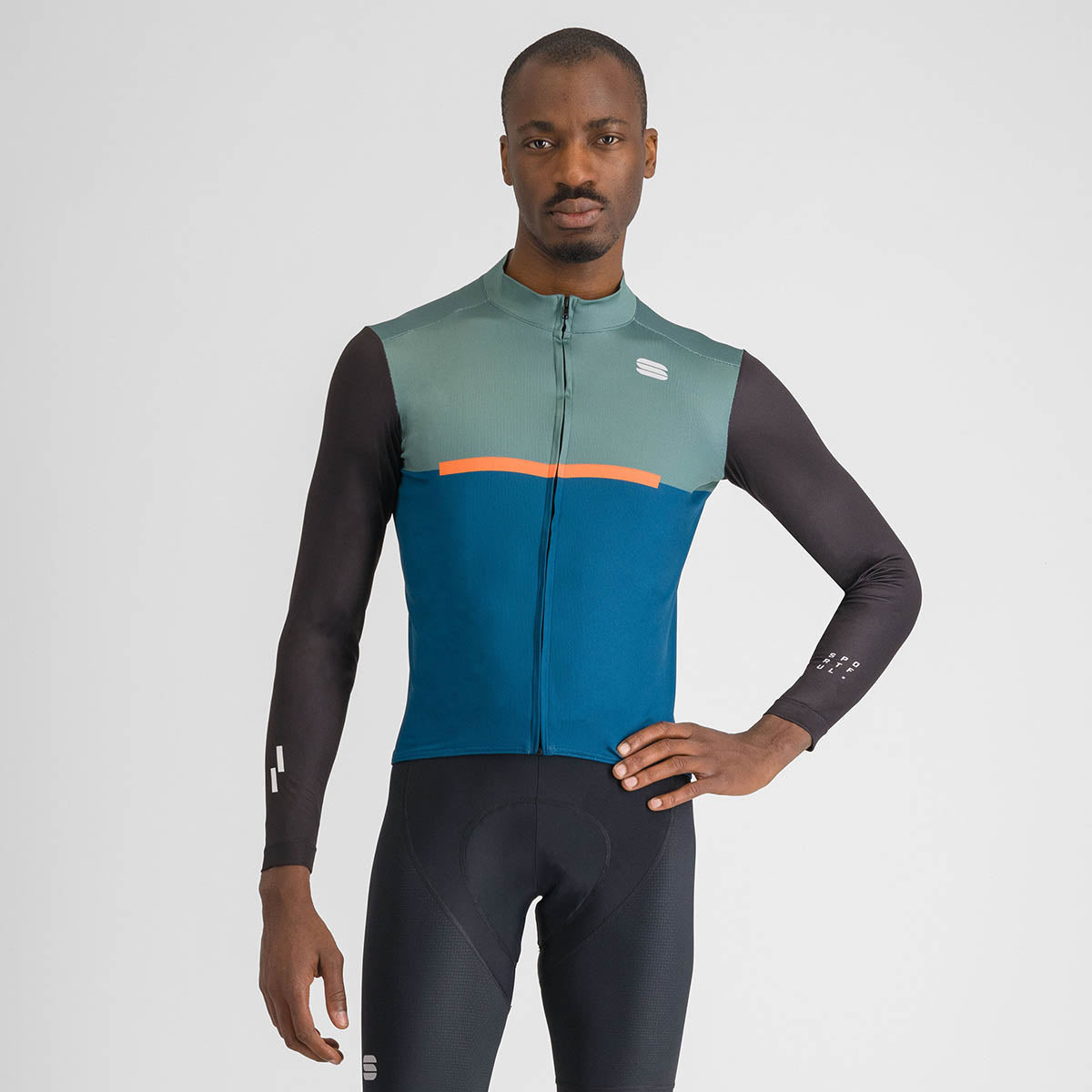 Sportful Pista Thermal Jersey - Blue Green Black Orange