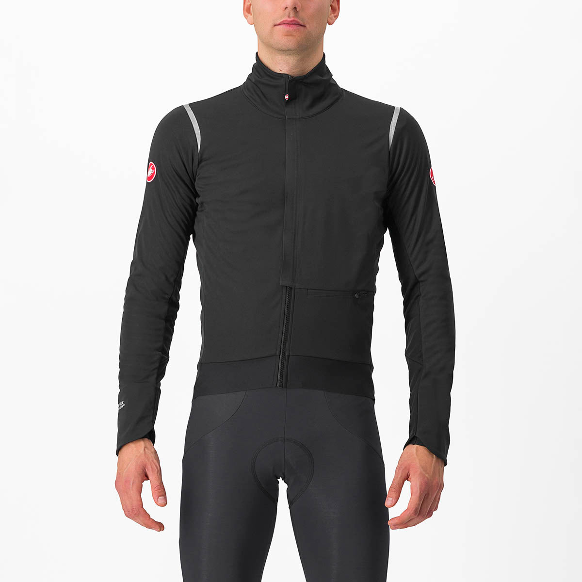 Castelli Alpha Doppio Ros Jacket - Light Black/Silver Reflex-Dark
