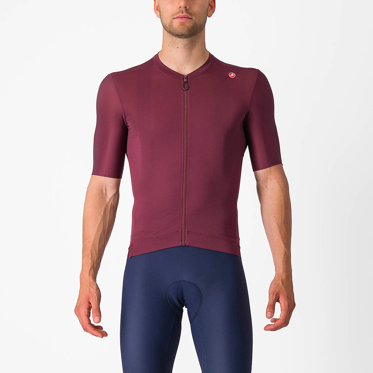 Castelli Espresso Jersey - Deep Bordeaux/Silver Moon