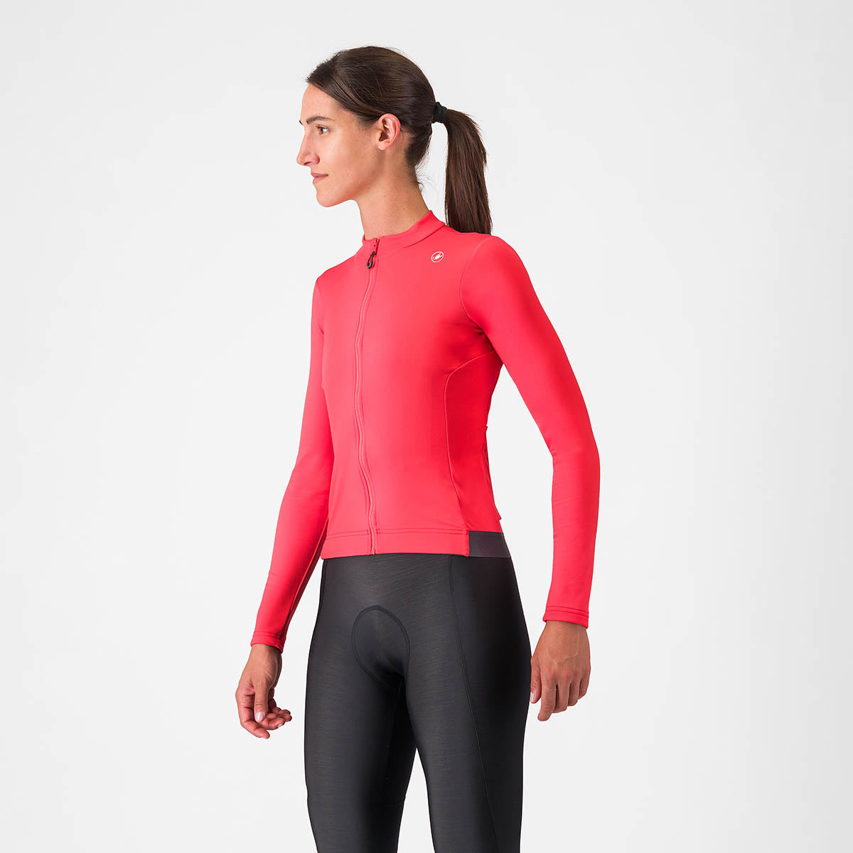 Castelli Espresso Thermal W Jersey - Hibiscus/Dark Gray