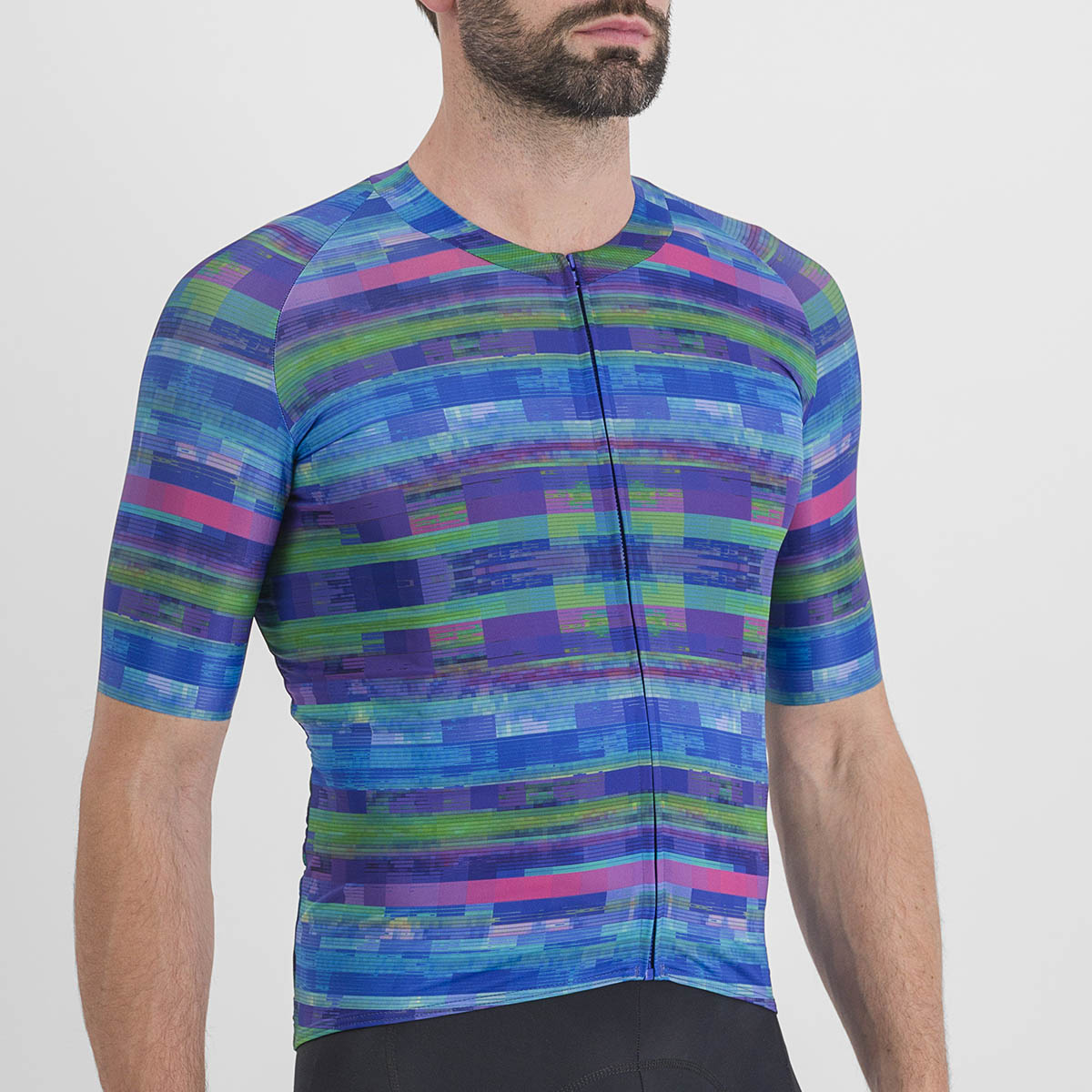 Sportful Glitch Bomber Jersey - Multicolor Blue