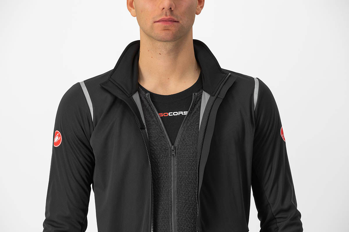 Castelli Alpha Doppio Ros Jacket - Light Black/Silver Reflex-Dark