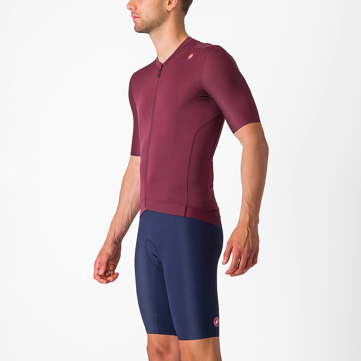 Castelli Espresso Jersey - Deep Bordeaux/Silver Moon