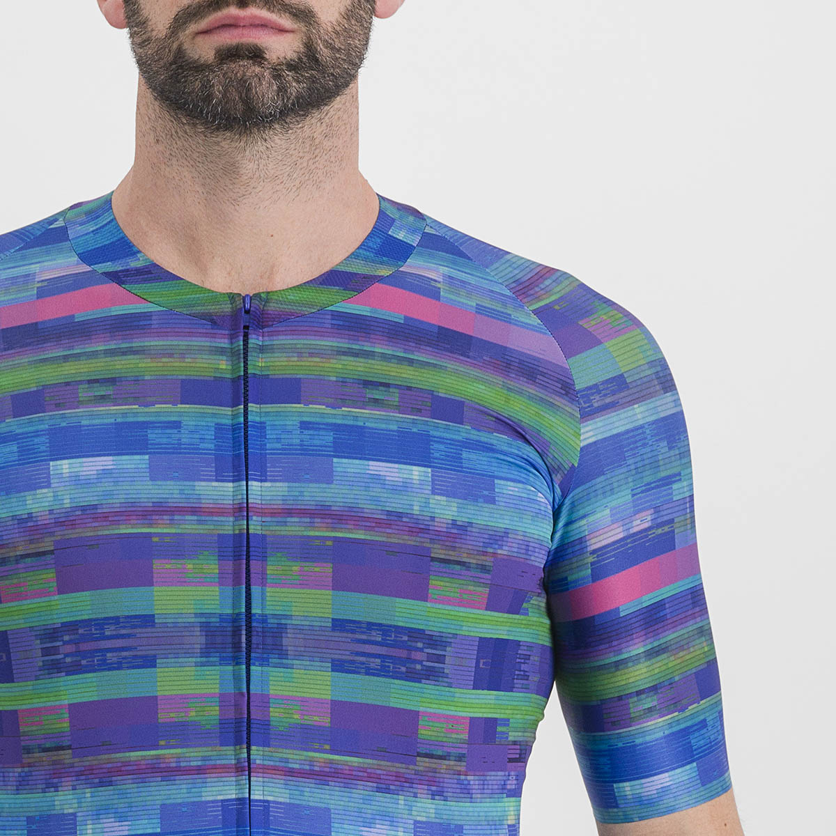 Sportful Glitch Bomber Jersey - Multicolor Blue