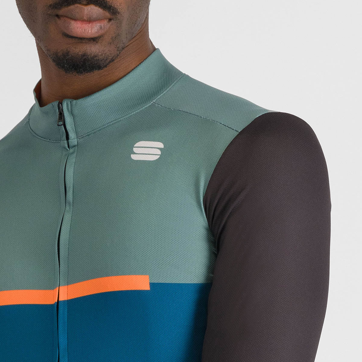 Sportful Pista Thermal Jersey - Blue Green Black Orange