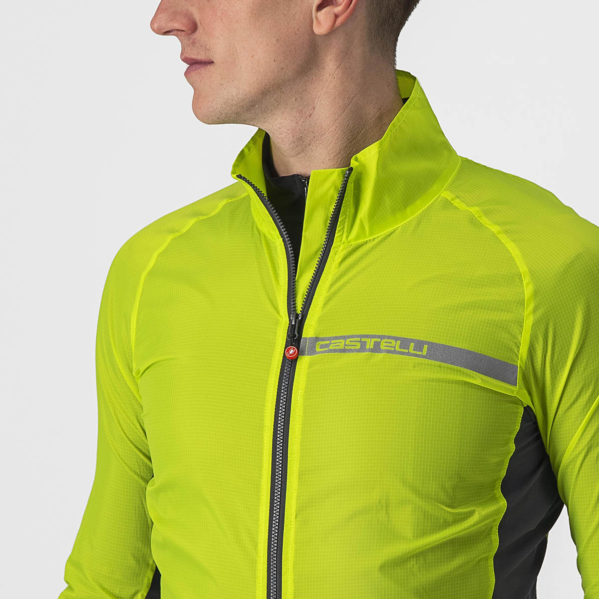 Castelli Squadra Stretch Jacket - Electric Lime/Dark Gray