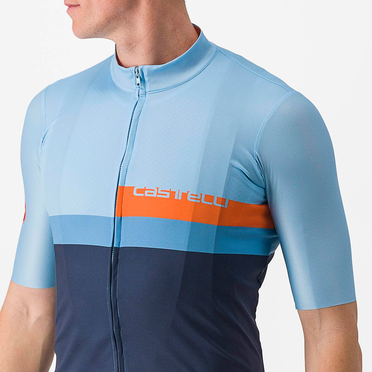 Castelli A Blocco Jersey - Baby Blue/Scarlet Lava-Niagara