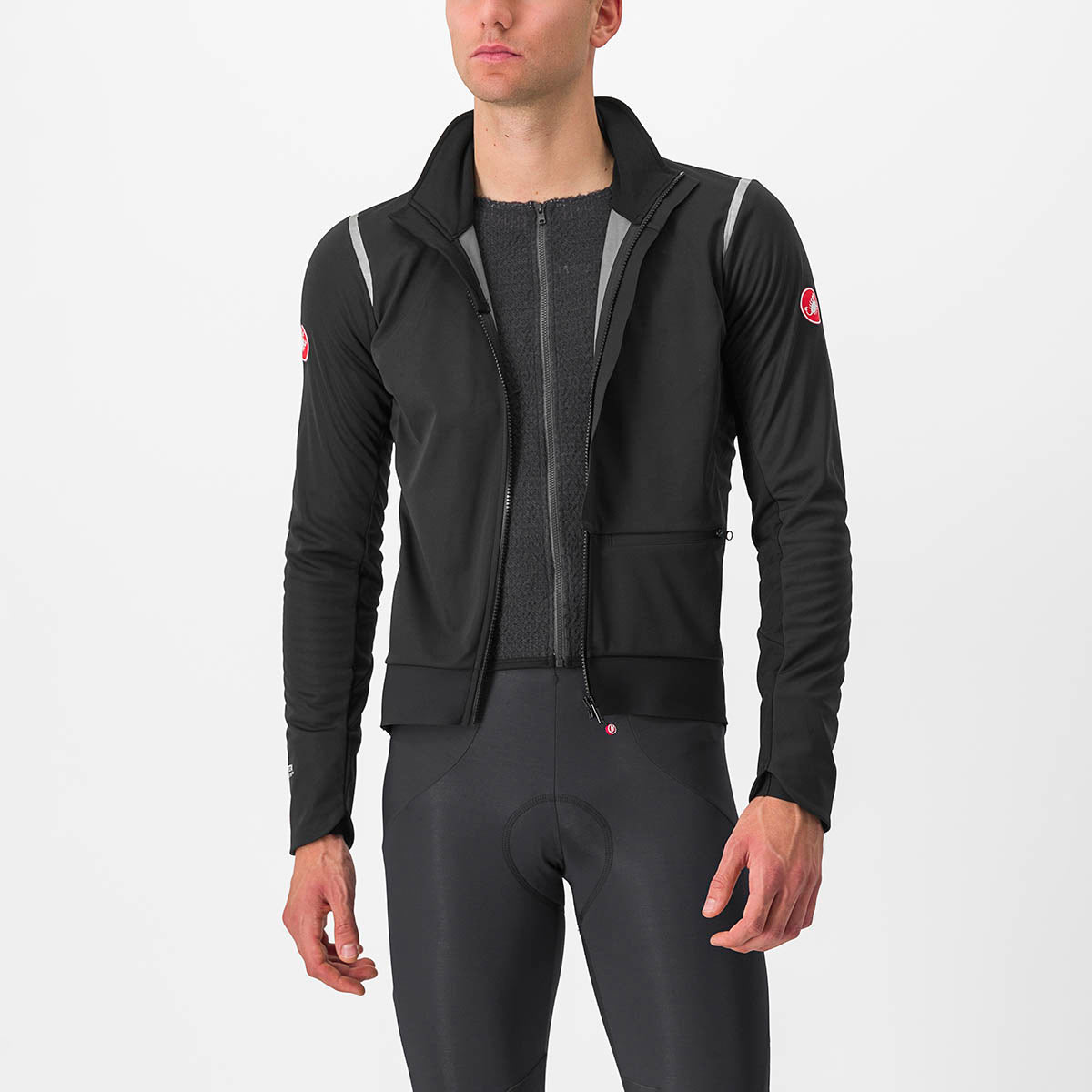 Castelli Alpha Doppio Ros Jacket - Light Black/Silver Reflex-Dark