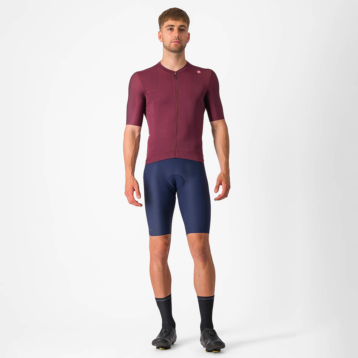 Castelli Espresso Jersey - Deep Bordeaux/Silver Moon
