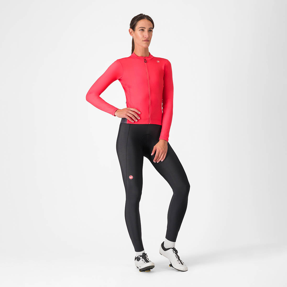 Castelli Espresso Thermal W Jersey - Hibiscus/Dark Gray