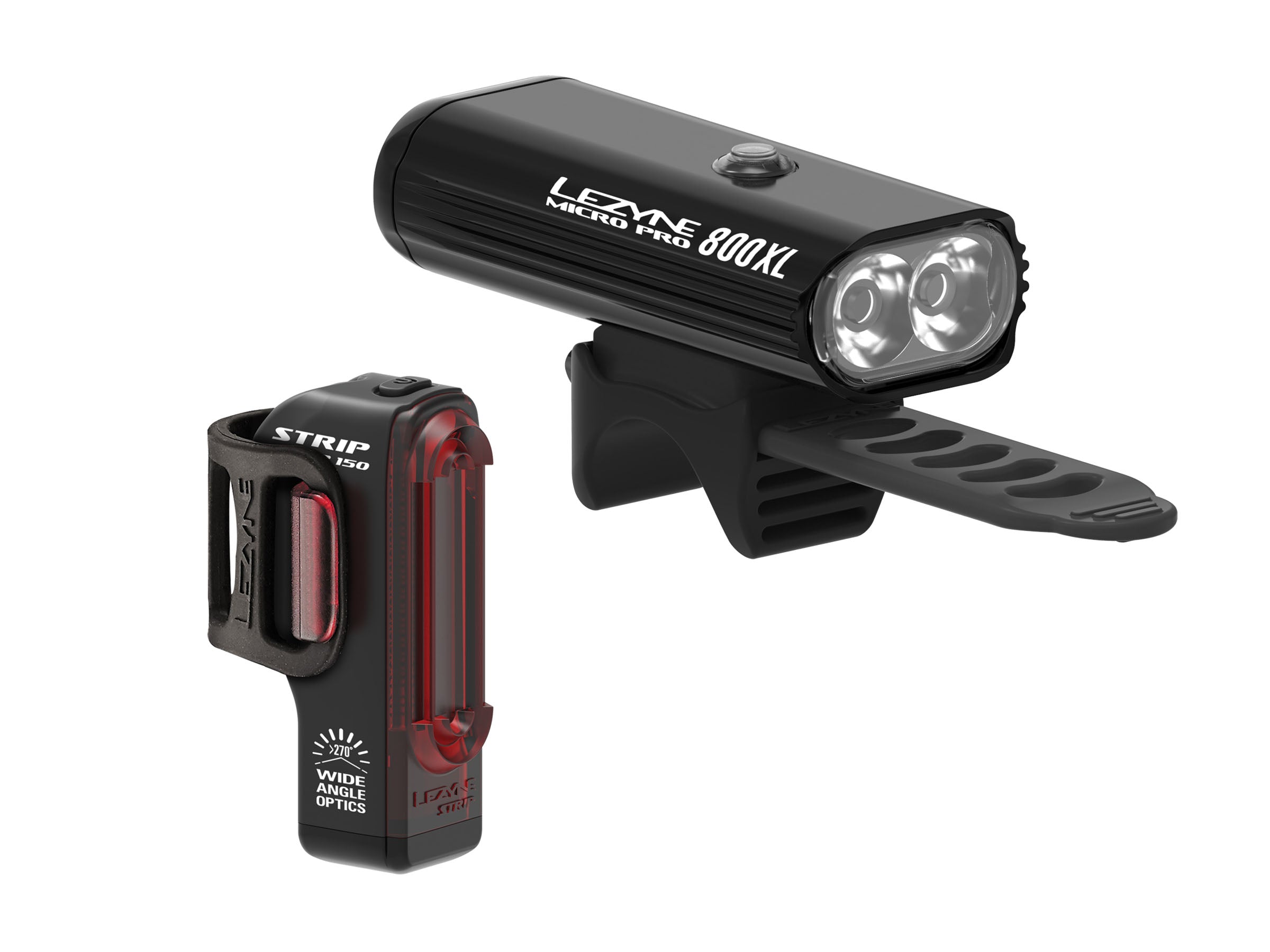 Lezyne micro pro 800XL en strip drive verlichtingsset zwart