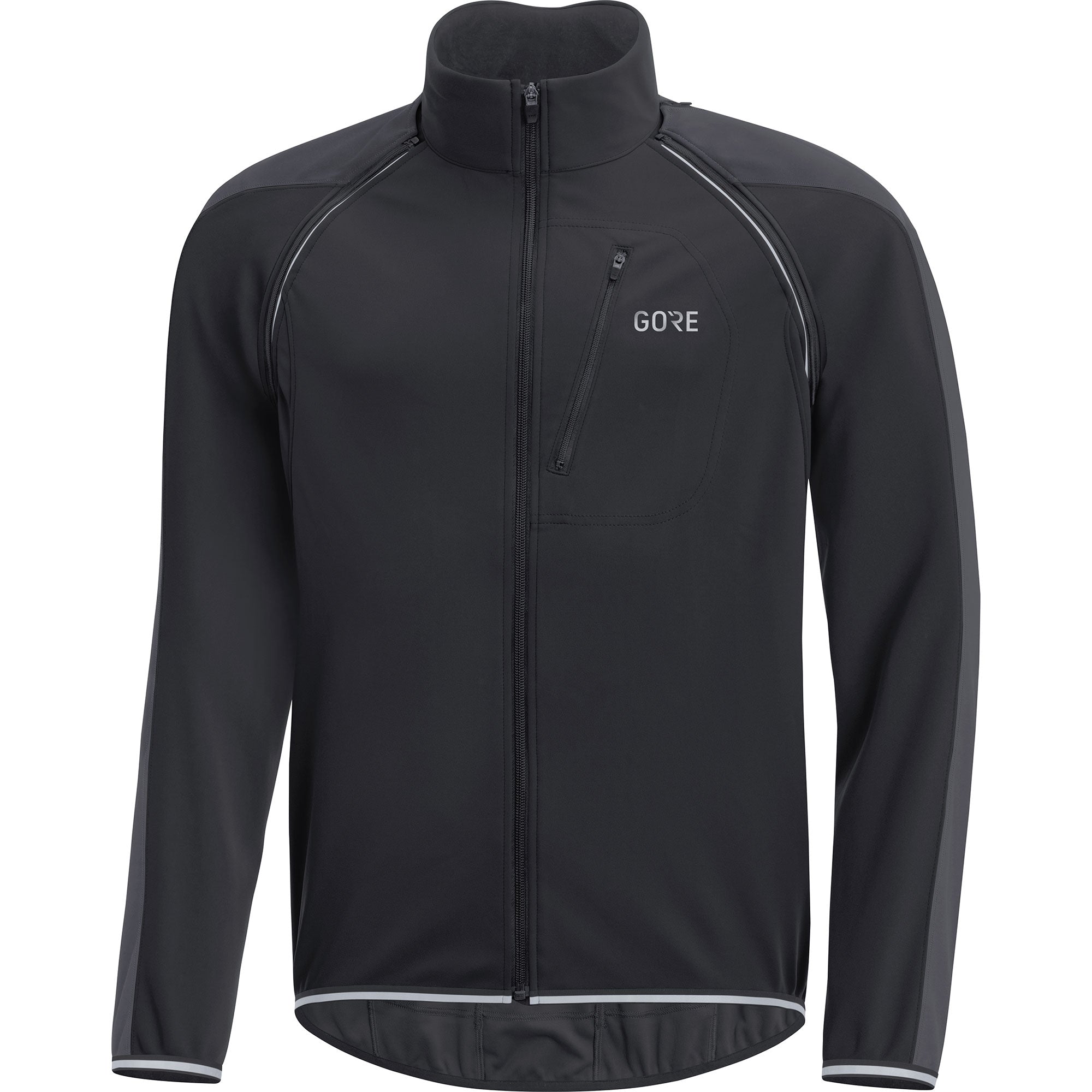 Gore C3 gore windstopper phantom zip-off fietsjack zwart terra grijs