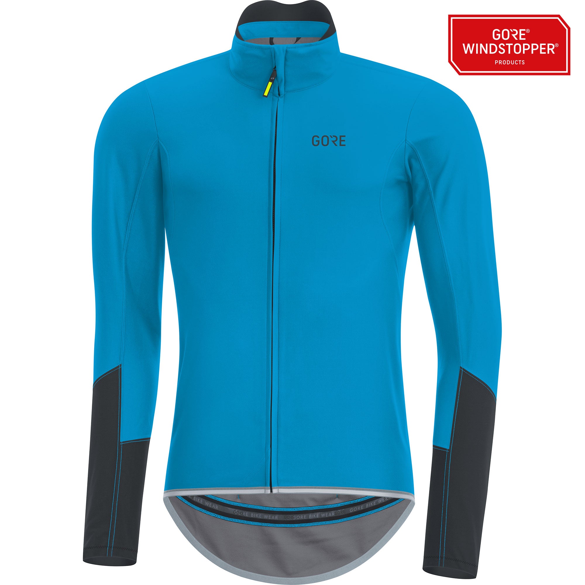 Gore C5 gore windstopper fietsshirt met lange mouwen cyan blauw