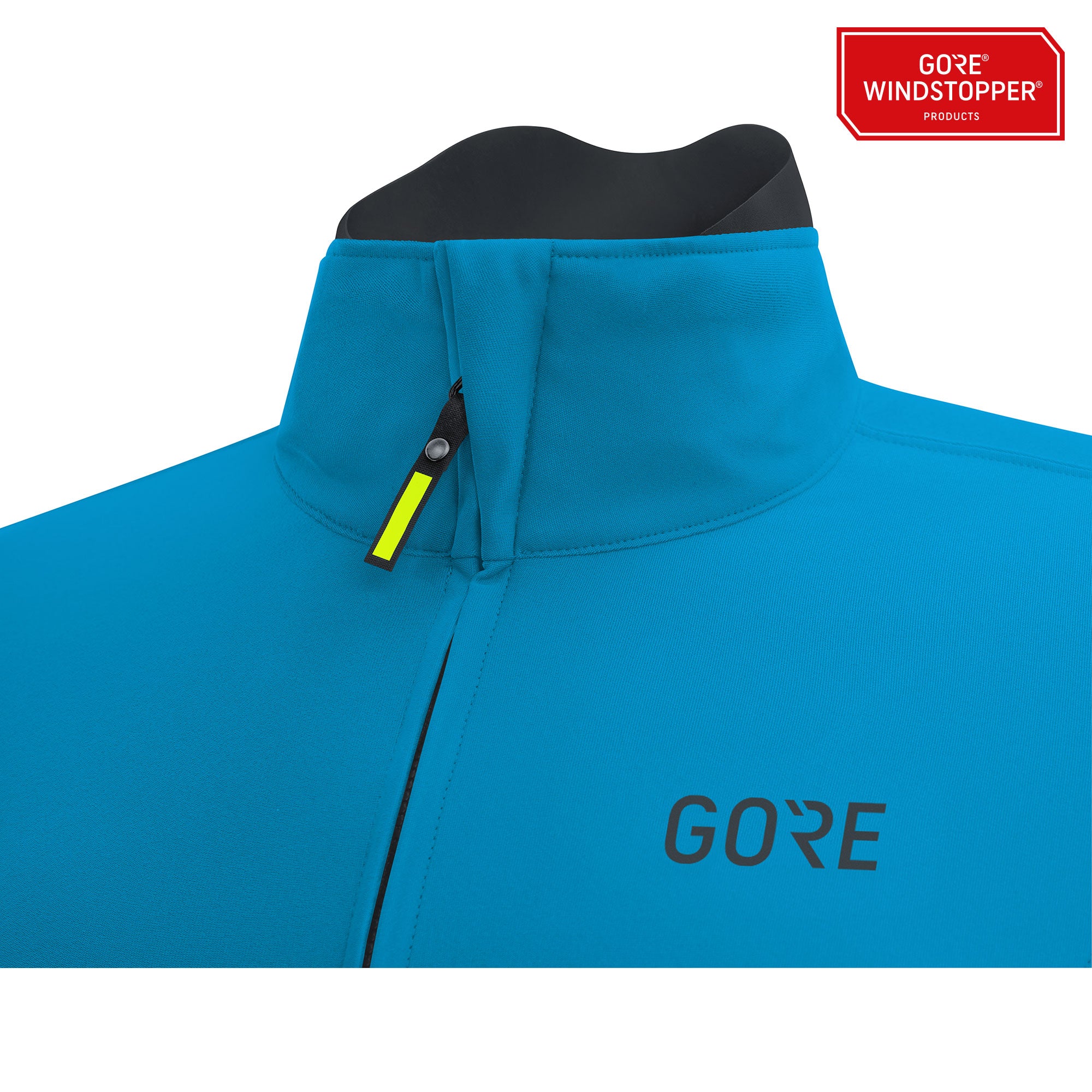 Gore C5 gore windstopper fietsshirt met lange mouwen cyan blauw