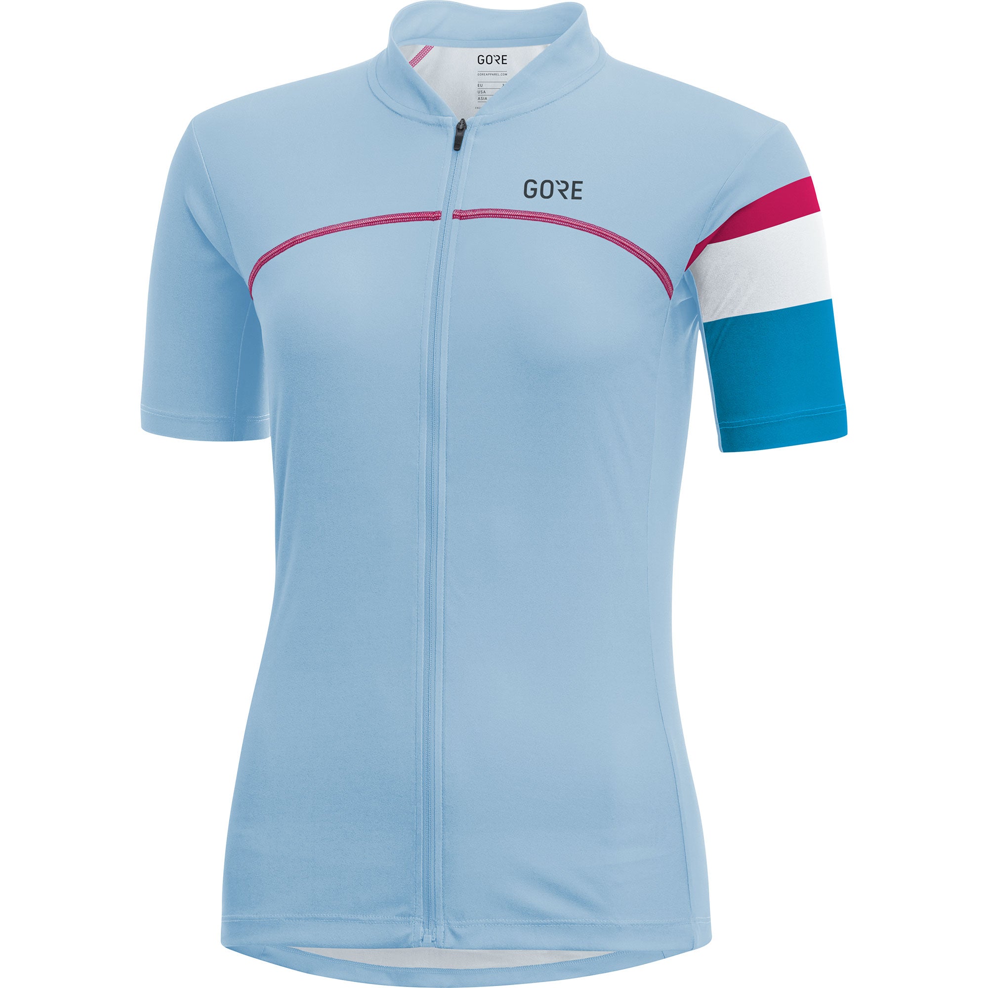 Gore C5 dames fietsshirt met korte mouwen ciel blauw cyan blauw