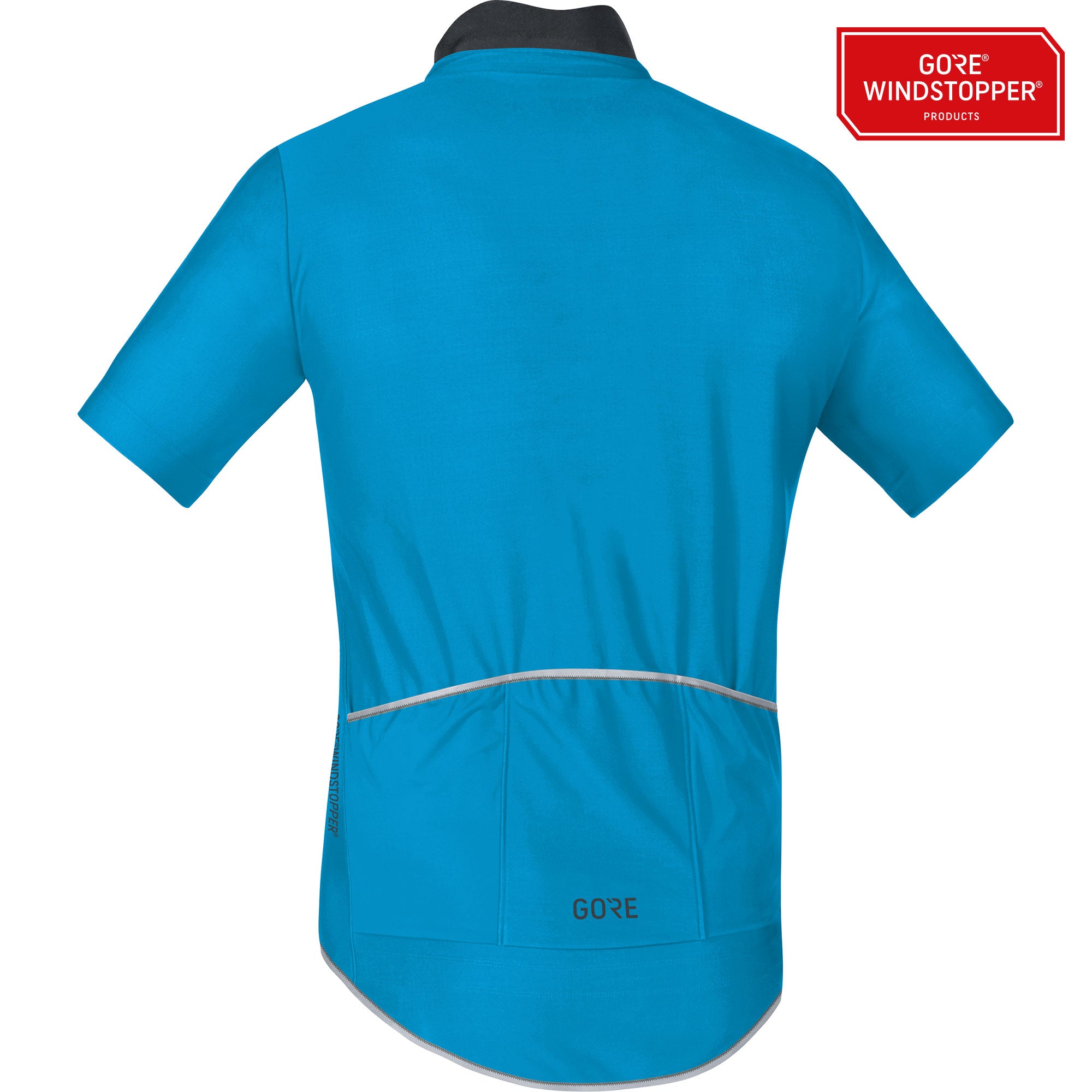 Gore C5 gore windstopper fietsshirt met korte mouwen cyan blauw