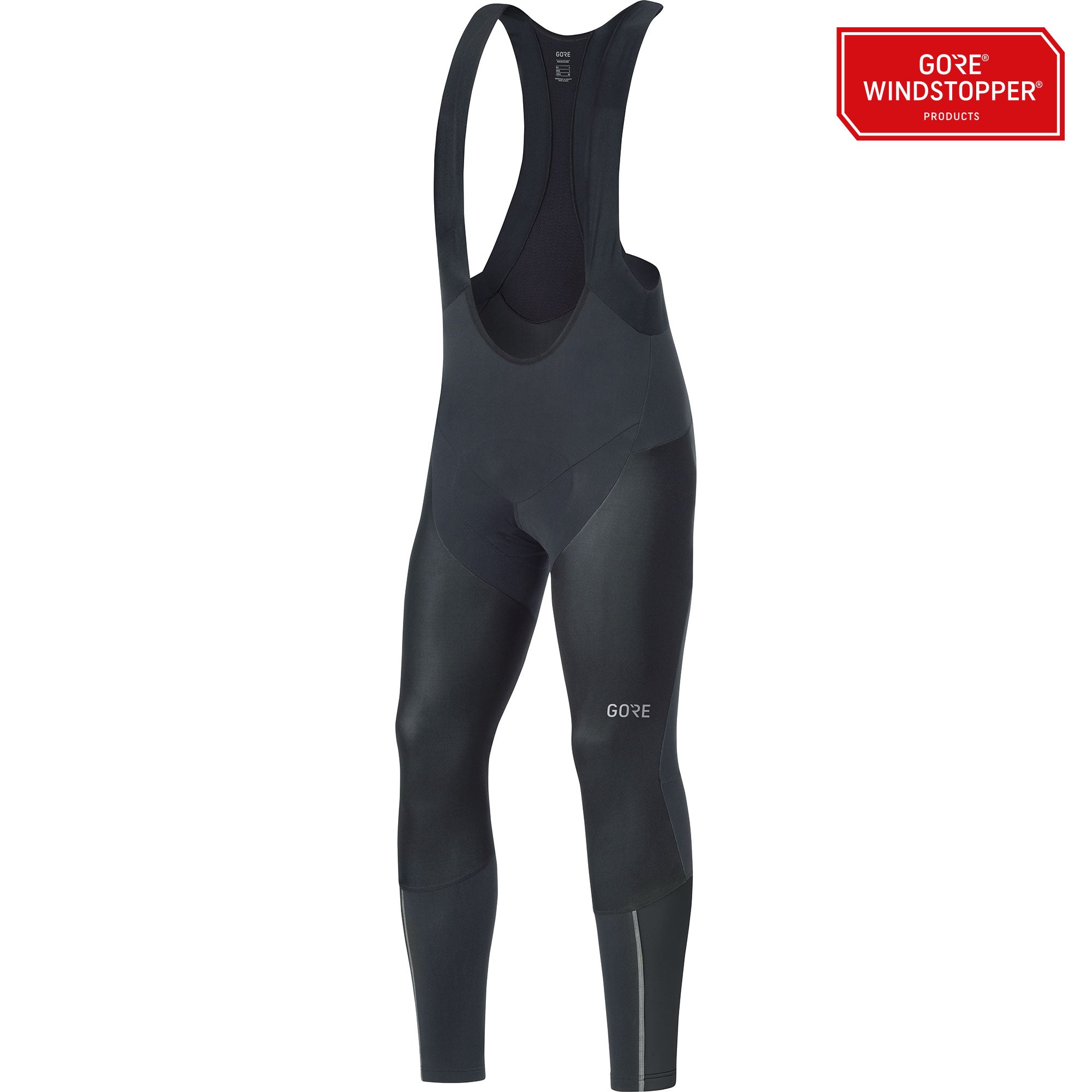 Gore c7 partial gore windstopper pro lange fietsbroek met bretels zwart