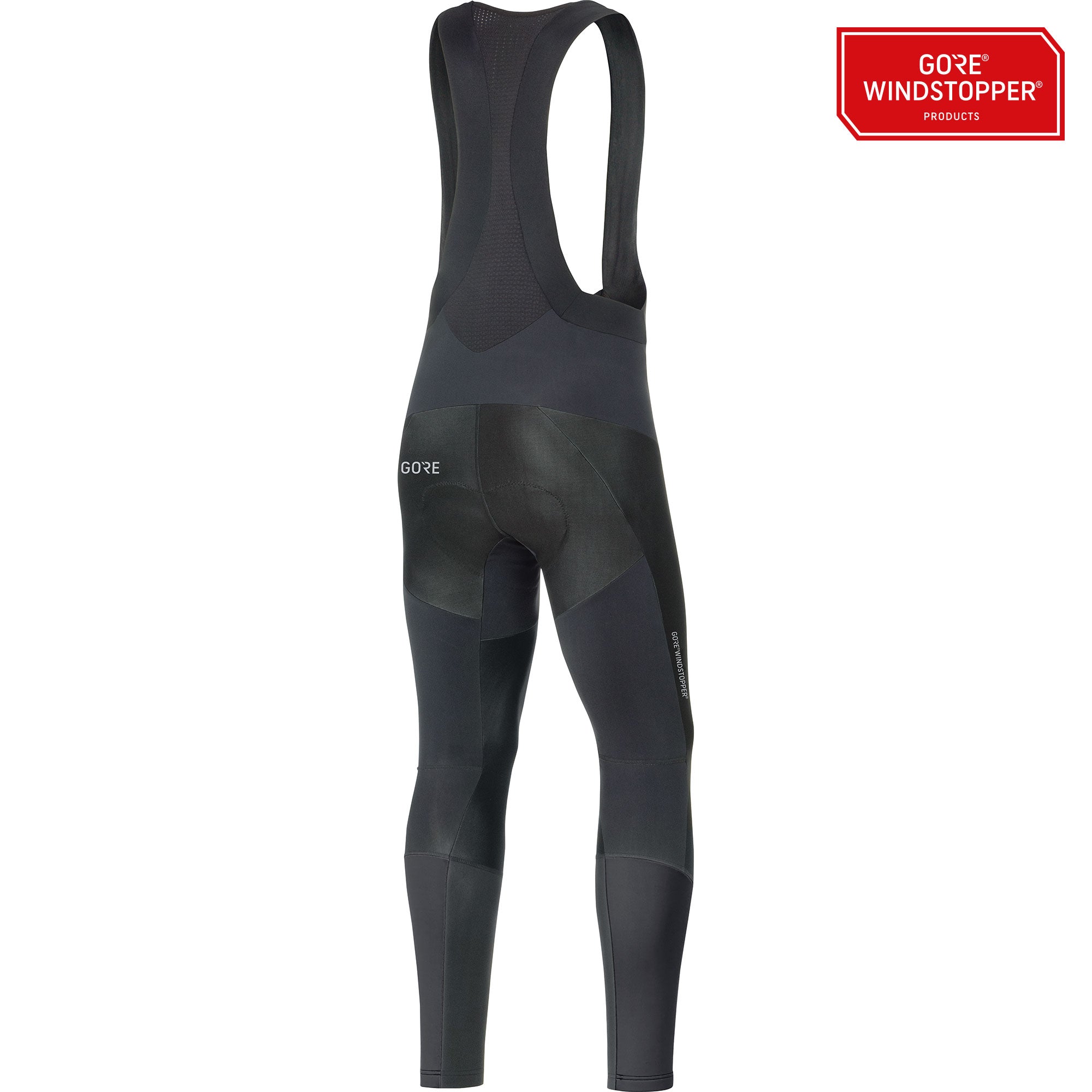 Gore c7 partial gore windstopper pro lange fietsbroek met bretels zwart