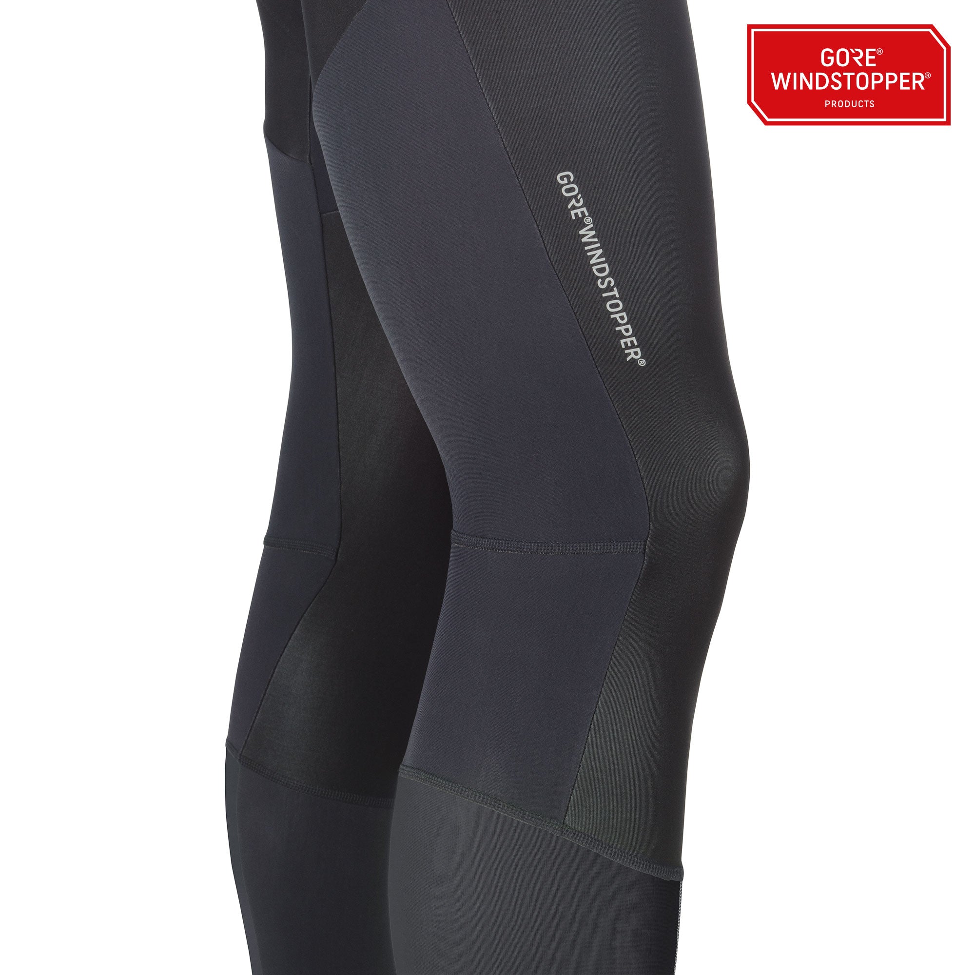 Gore c7 partial gore windstopper pro lange fietsbroek met bretels zwart