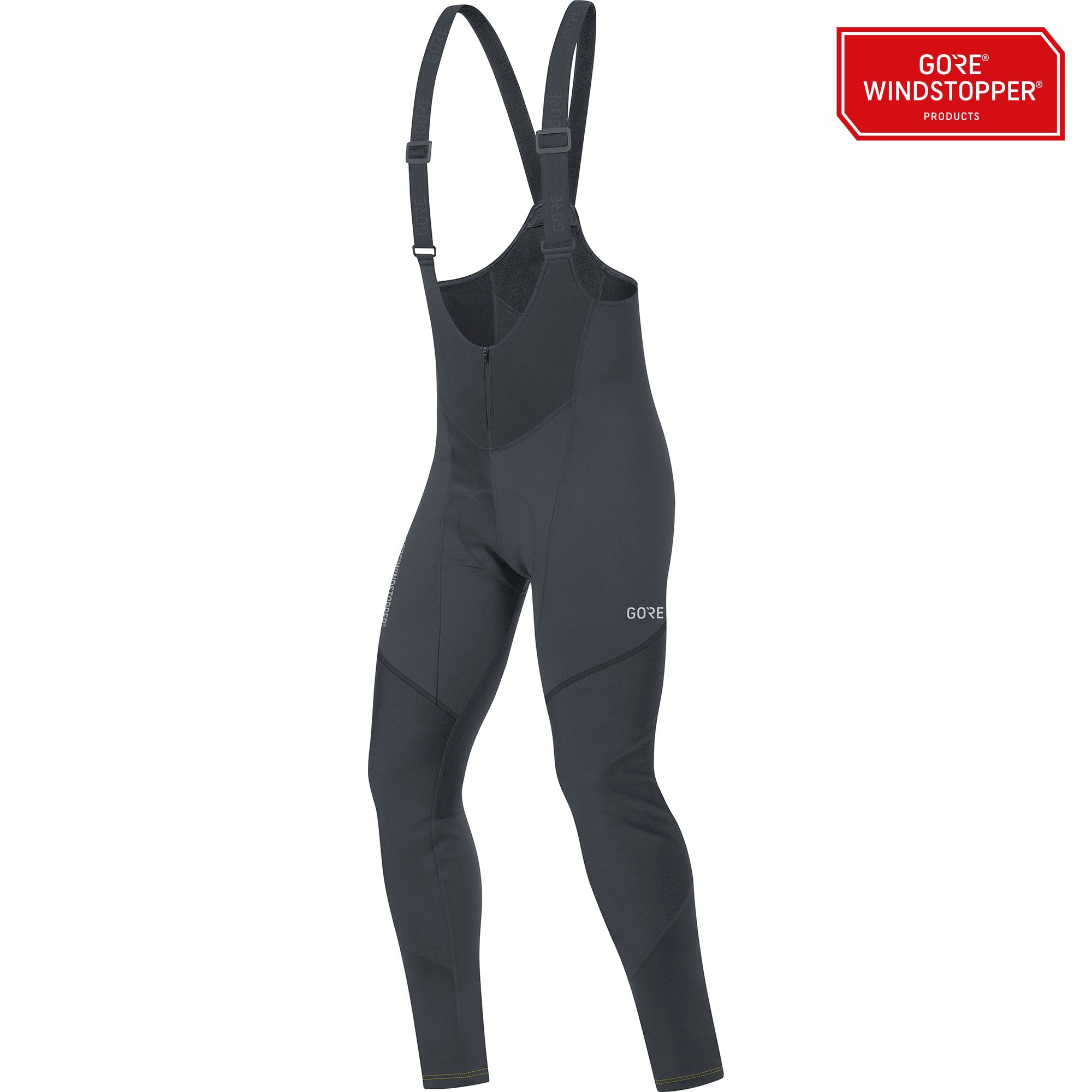 Gore c3 gore windstopper lange fietsbroek met bretels zwart