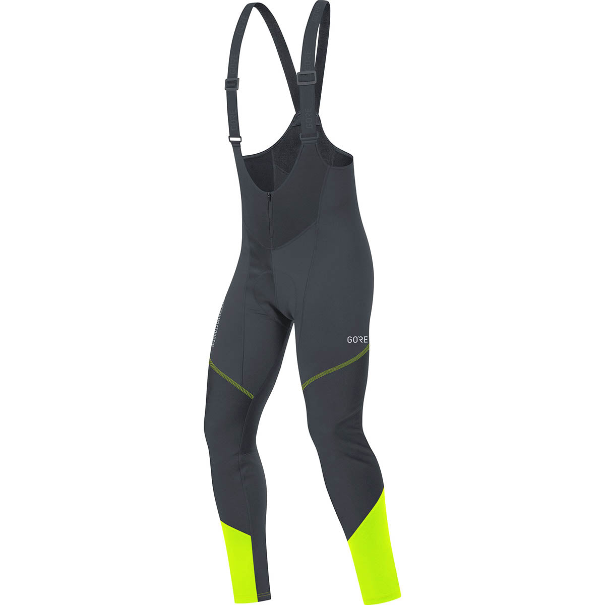 Gore C3 Gore Windstopper® Bib Tights+ - Black/Neon Yellow