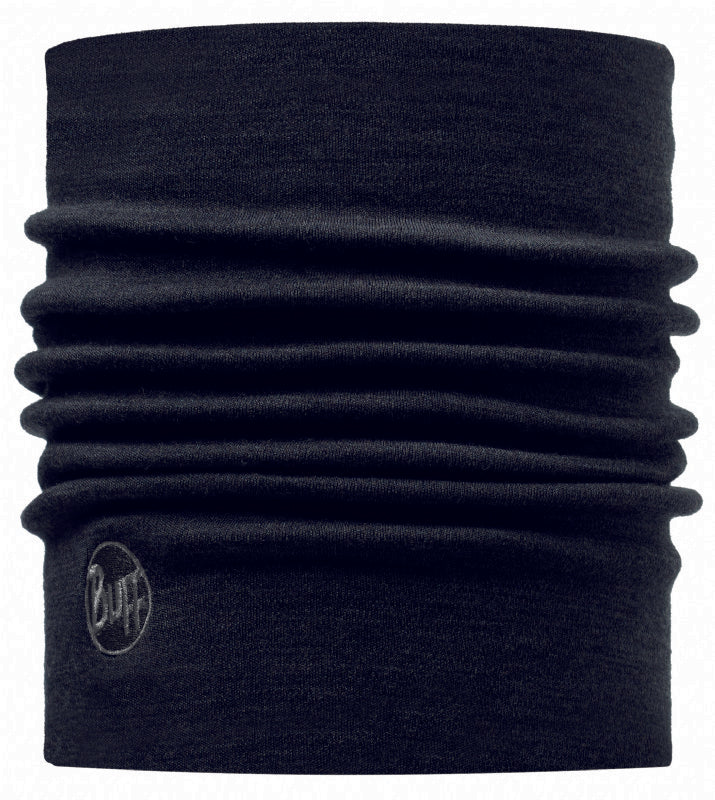 Buff Heavyweight Merino Wool Nekwarmer Solid Black