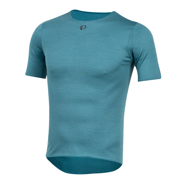 Pearl Izumi merino ondershirt met korte mouwen hydro blauw