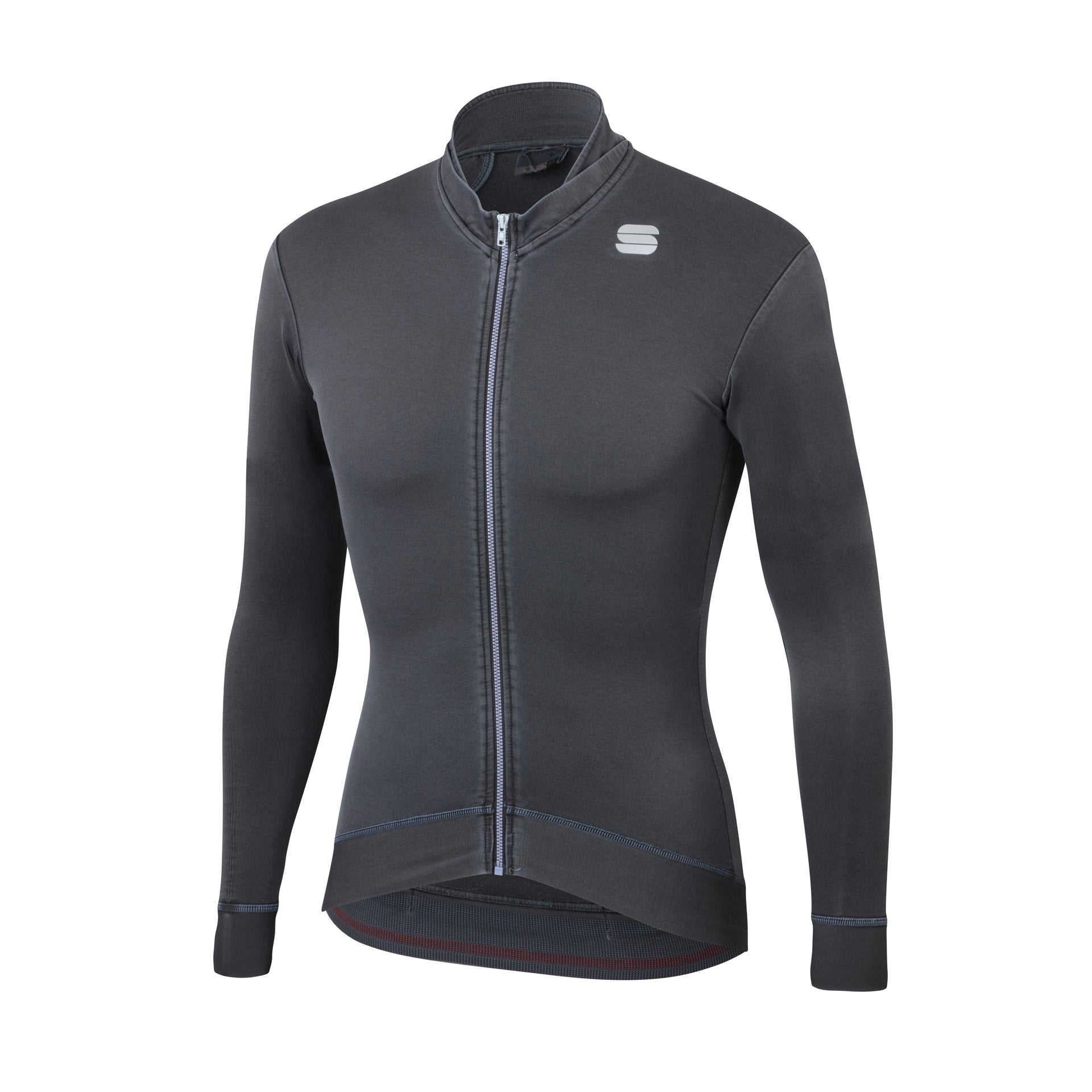 Sportful monocrom thermal fietsshirt met lange mouwen antraciet