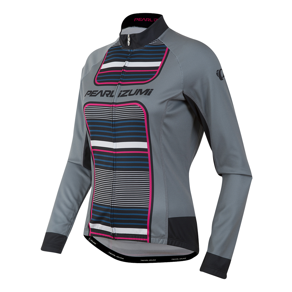 PEARL IZUMI Elite Thermal LTD Lady Jersey LS pink glo stripe
