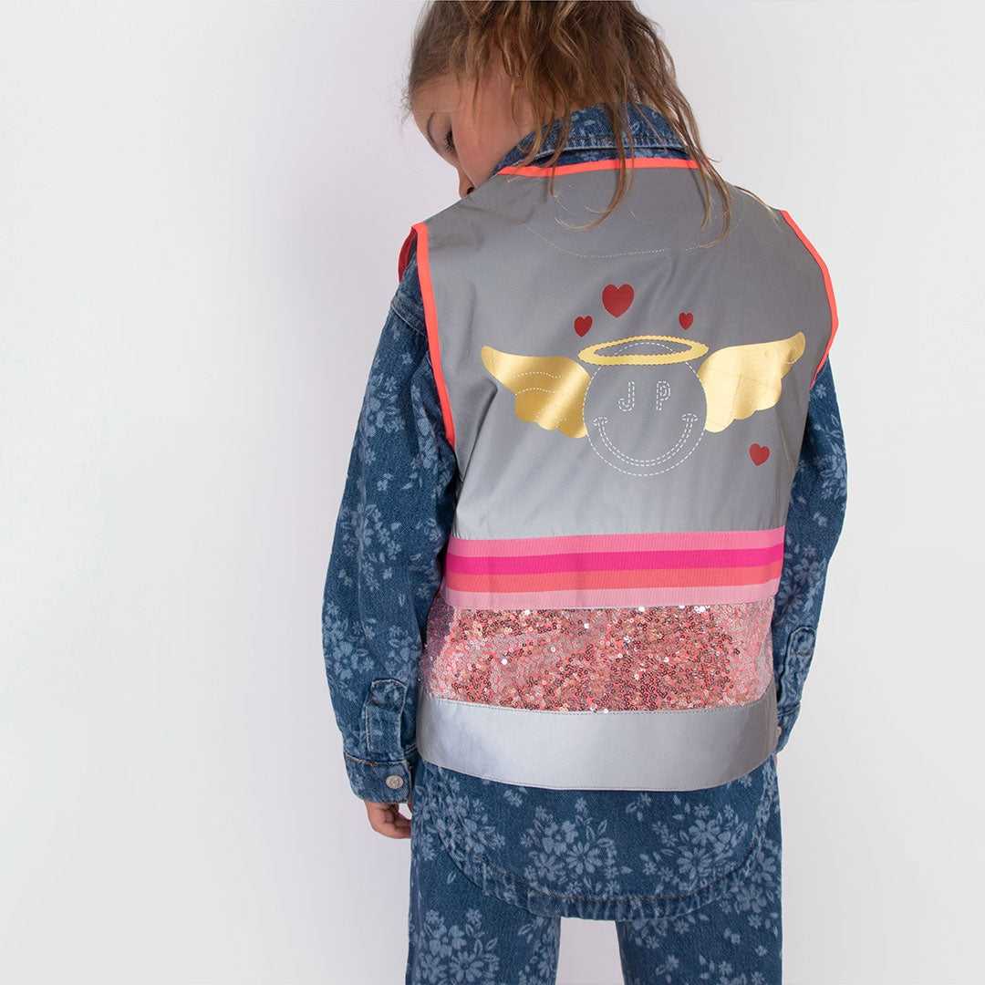 GOFLUO Bodyglower Miss Kids Vest Grey Reflective
