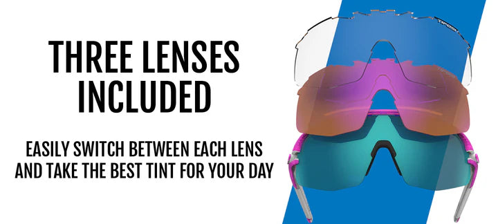 Tifosi Sledge Lite Fietsbril Crystal Pink Clarion Blue - AC Red-Clear