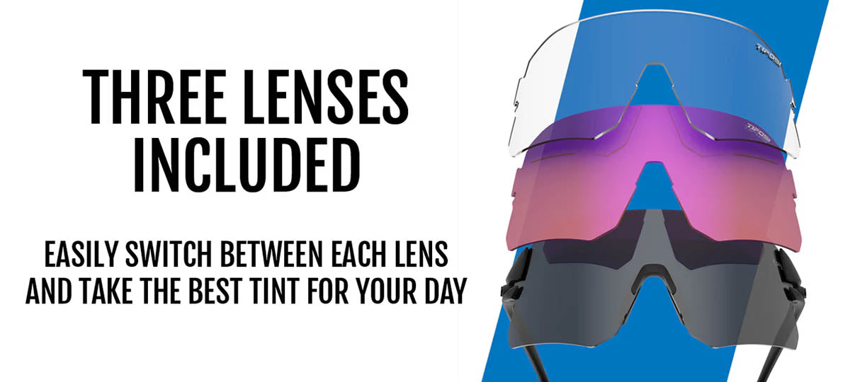 Tifosi Rail Fietsbril Blackout / Smoke - AC - Red/Clear Lens