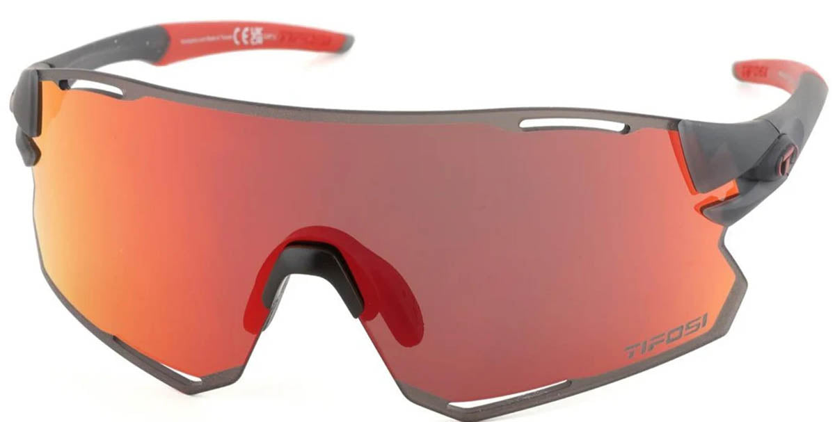 Tifosi Rail Race Fietsbril Satin Vapor - Clarion Red Clear Lens