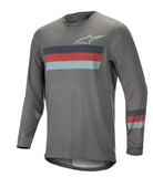 Alpinestars alps 6.0 fietsshirt met lange mouwen melange mid grijs rood stillwater