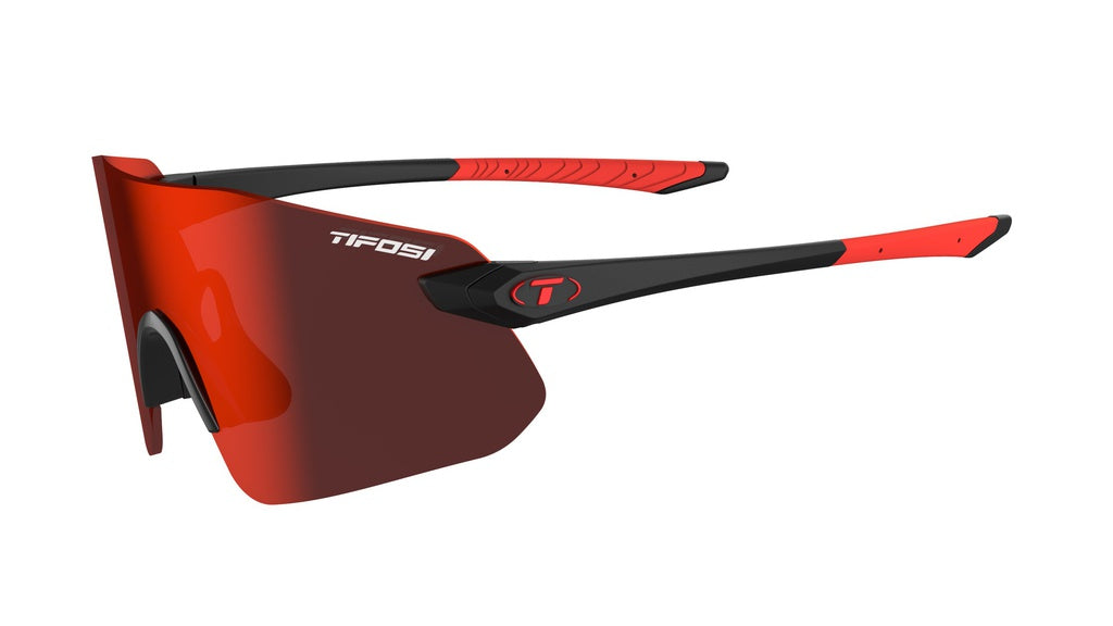 Tifosi Vogel Fietsbril Mat Zwart Smoke Red Lens