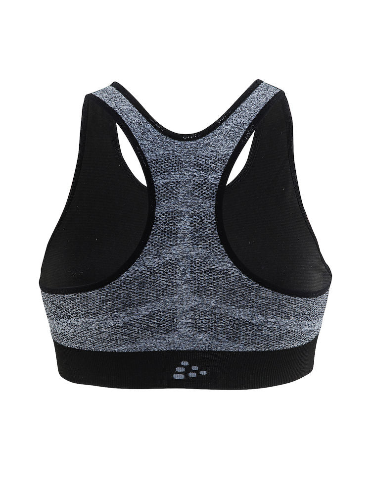 Craft mid impact dames beha zwart melange