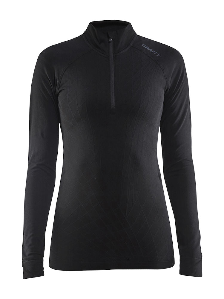 Craft active intensity zip dames ondershirt lange mouwen zwart