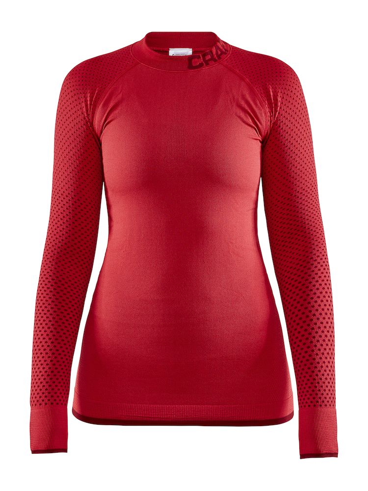 Craft warm intensity cn dames ondershirt met lange mouwen beam rhubarb rood
