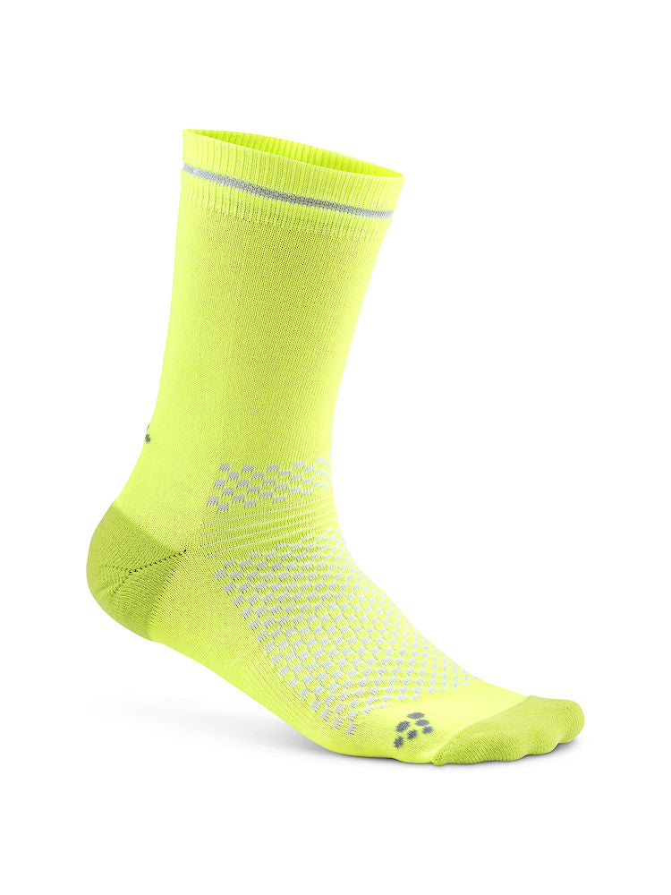 Craft visible fietssok snap geel zilver