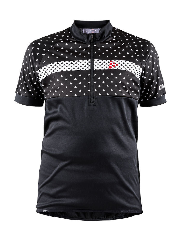 Craft junior fietsshirt met korte mouwen zwart wit