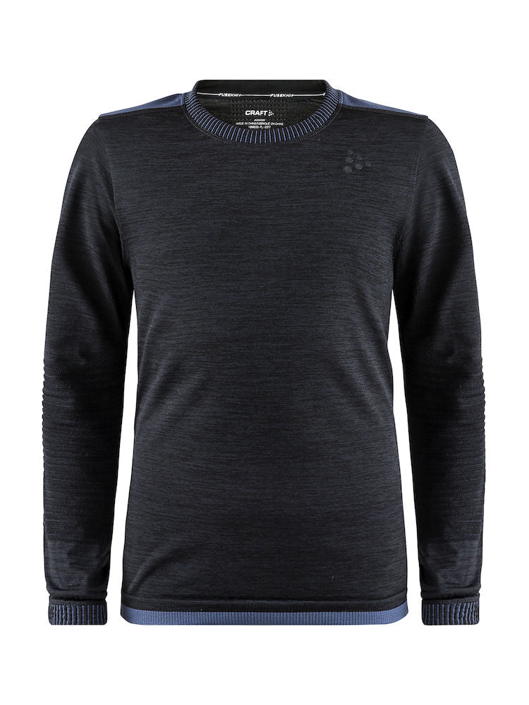 Craft fuseknit comfort rn kids ondershirt met lange mouwen zwart
