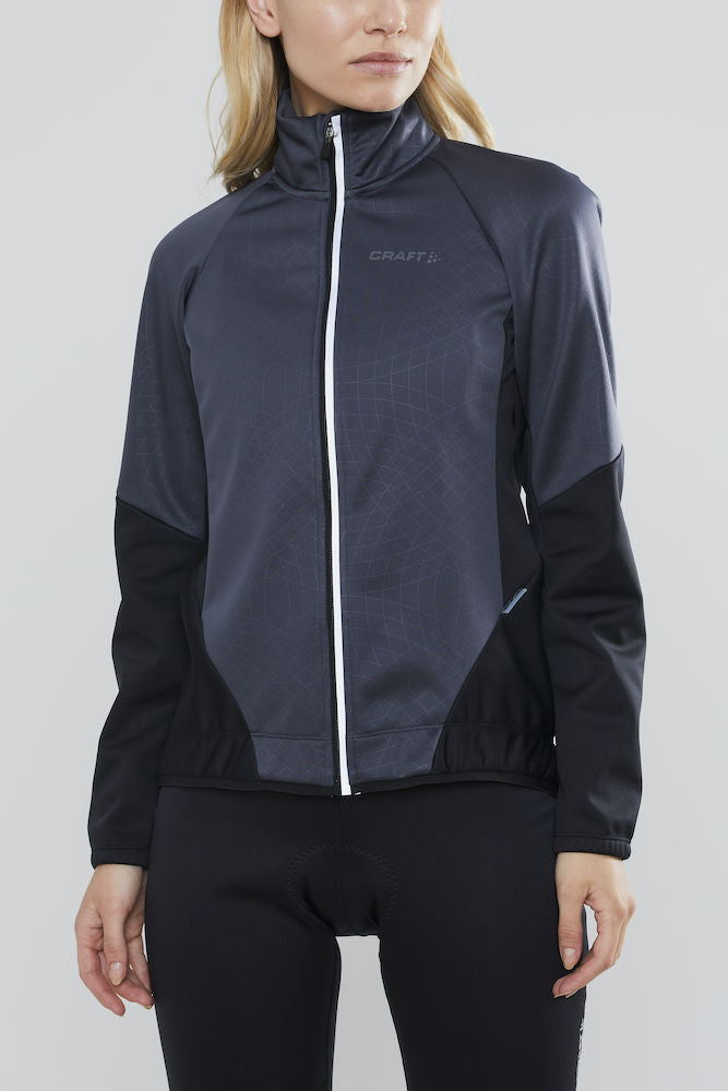 Craft ideal dames fietsjack asphalt grijs zwart