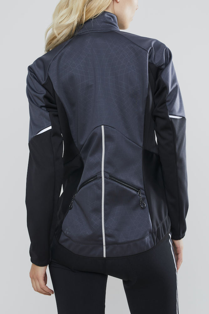 Craft ideal dames fietsjack asphalt grijs zwart
