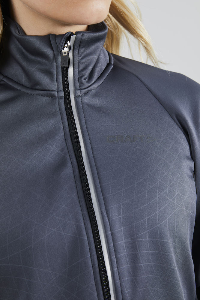 Craft ideal dames fietsjack asphalt grijs zwart