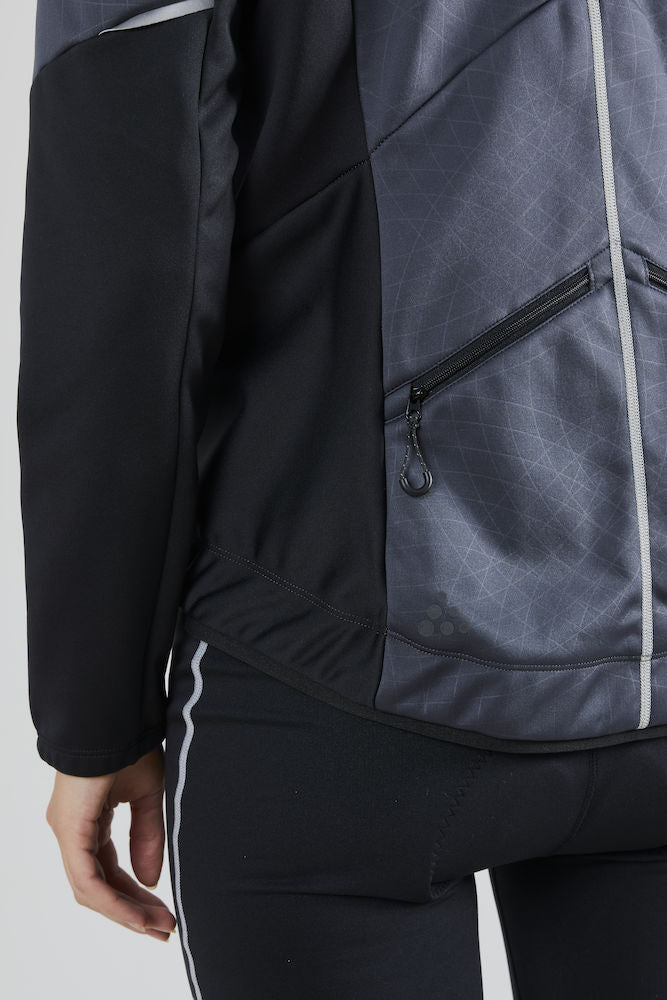 Craft ideal dames fietsjack asphalt grijs zwart