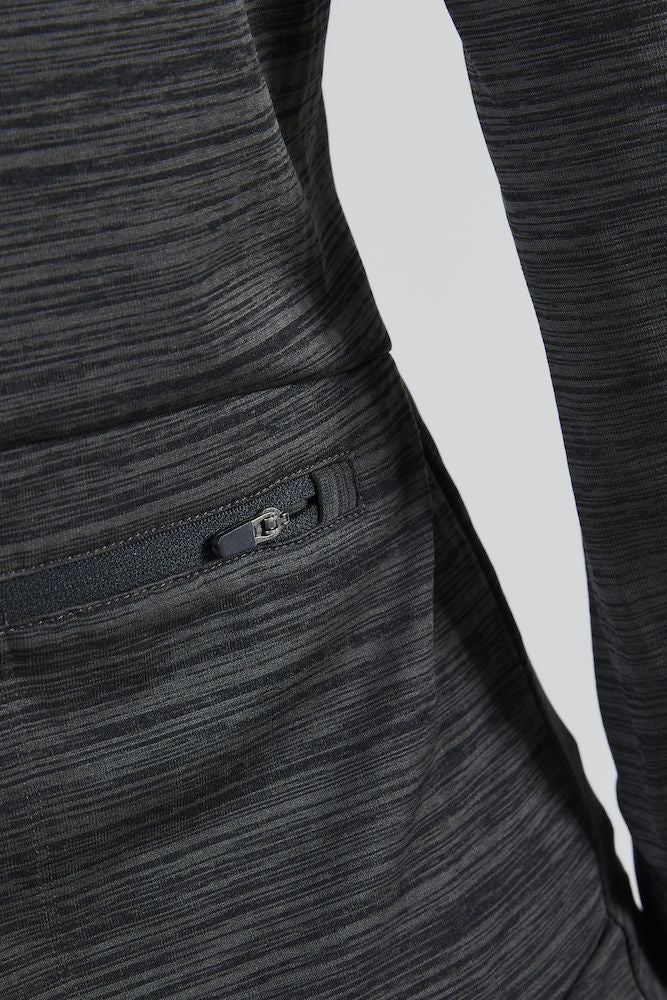 Craft ideal thermal dames fietsshirt met lange mouwen zwart melange