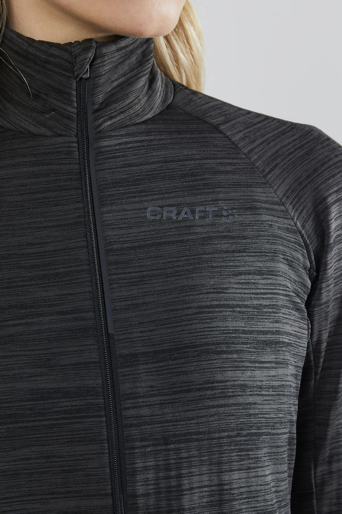Craft ideal thermal dames fietsshirt met lange mouwen zwart melange