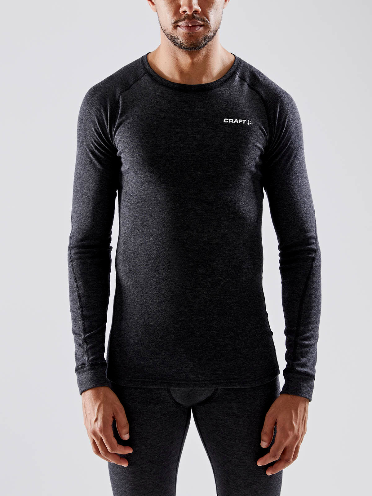 Craft Core Wool Merino Ls Tee M - Black Melange